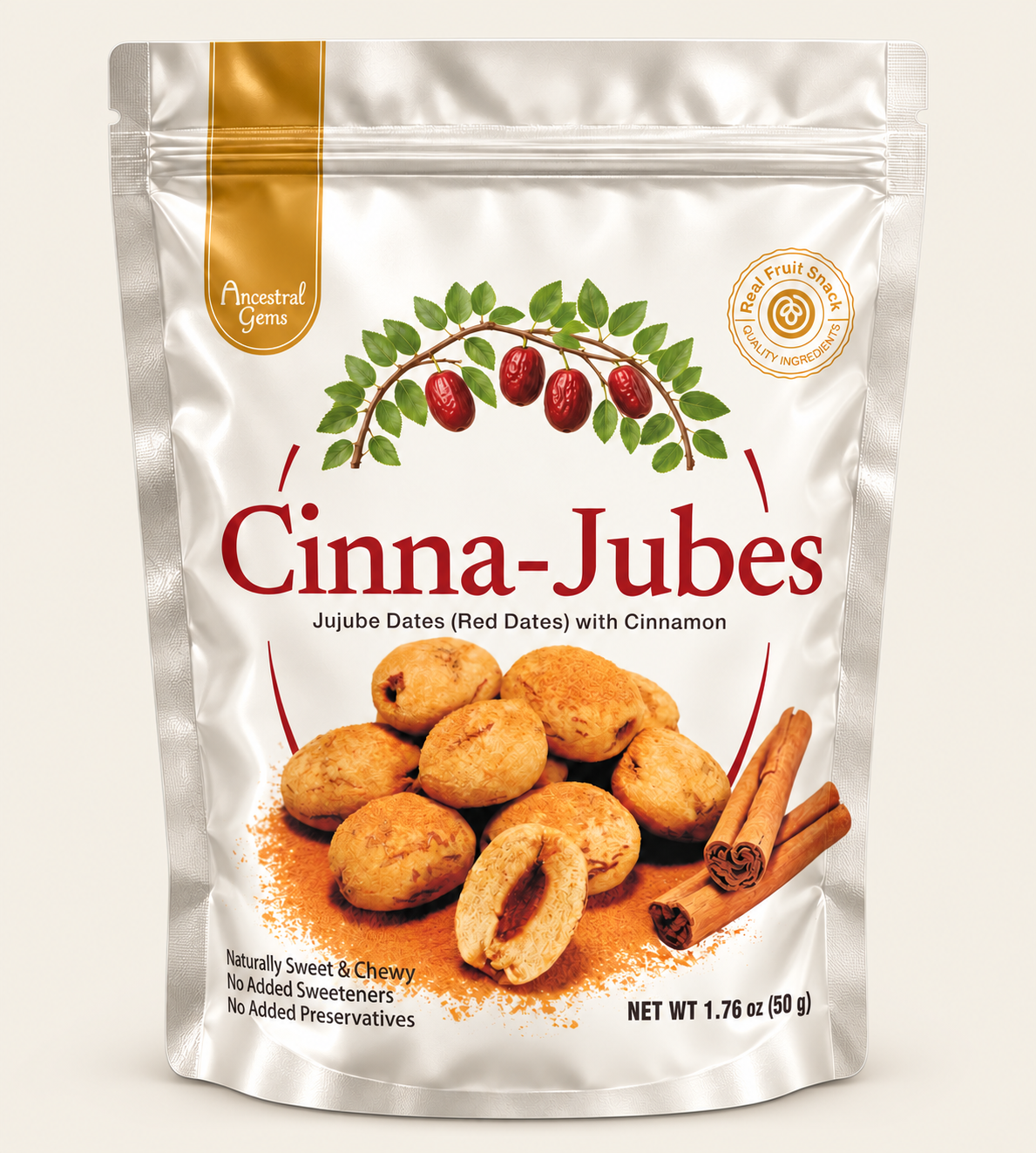 Cinna-Jubes stand-up pouch